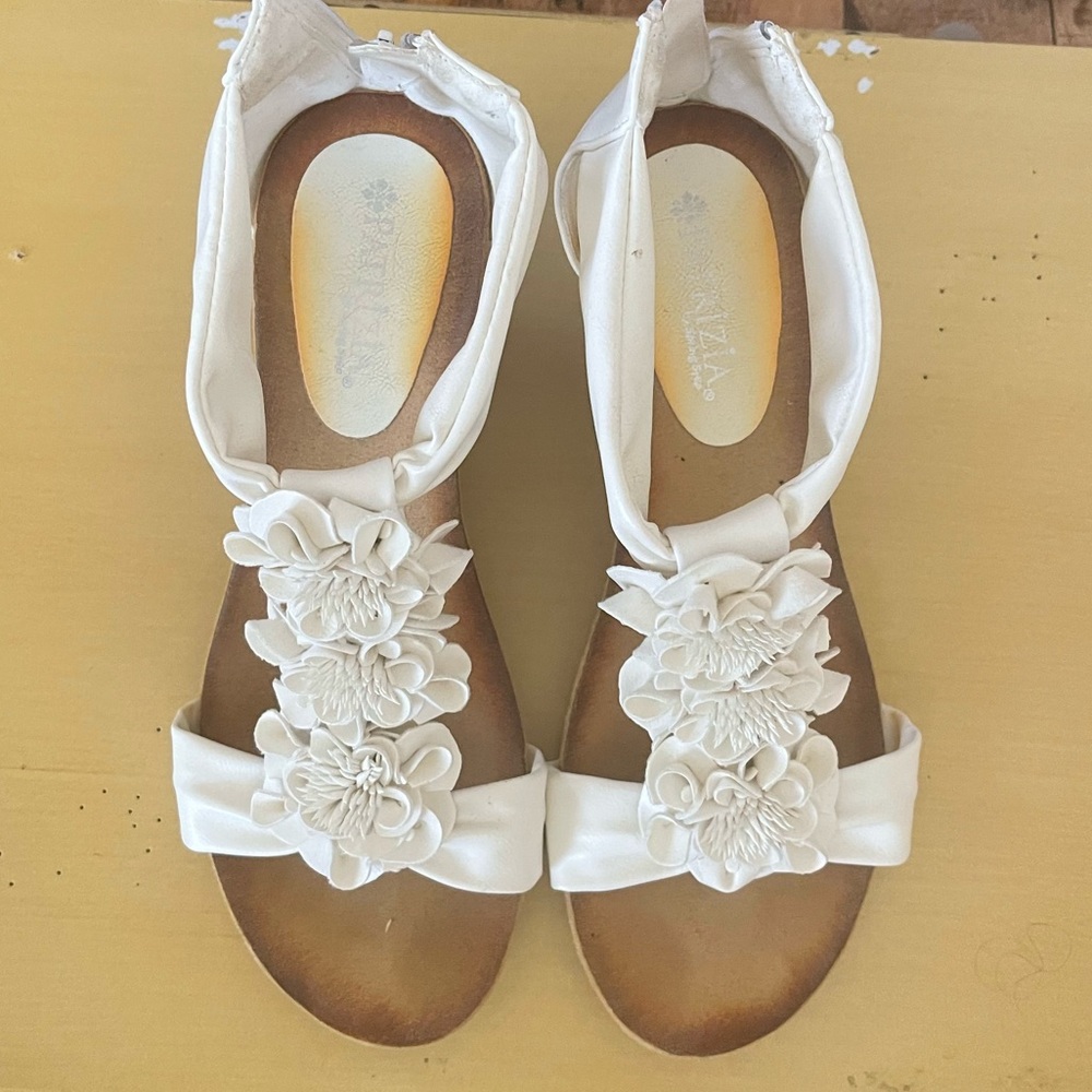 Patrizia White Wedge Heel Sandals Size 39